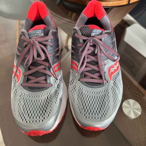 Saucony Ride 10 Grey & Orange - Picture 2 of 6